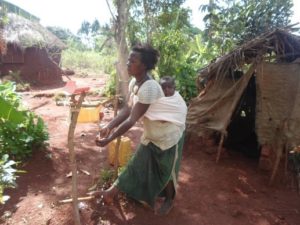 woman washing hands